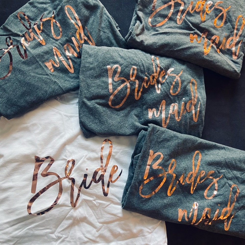 Bachelorette or Day Of Bride and Bridesmaid Shirts.